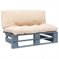 Canapé de jardin palette avec coussins sable Pinède alsavelo