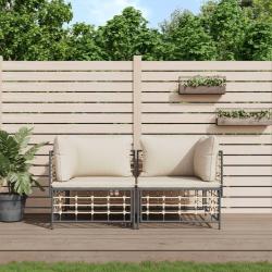 Canapés d'angle sectionnels avec coussins 2 pcs résine tressée alsavelo