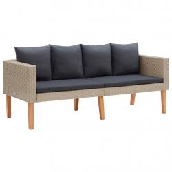 Canapé de jardin à 2 places avec coussins Résine tressée Beige alsavelo