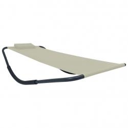 Lit de jardin Crème 200x90 cm Acier alsavelo