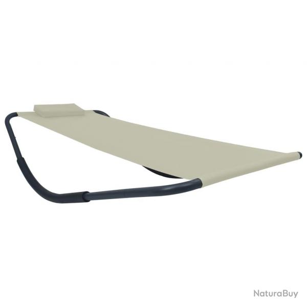 Lit de jardin Crme 200x90 cm Acier alsavelo