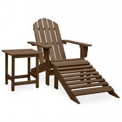 Chaise de jardin Adirondack avec pouf et table Sapin Marron alsavelo