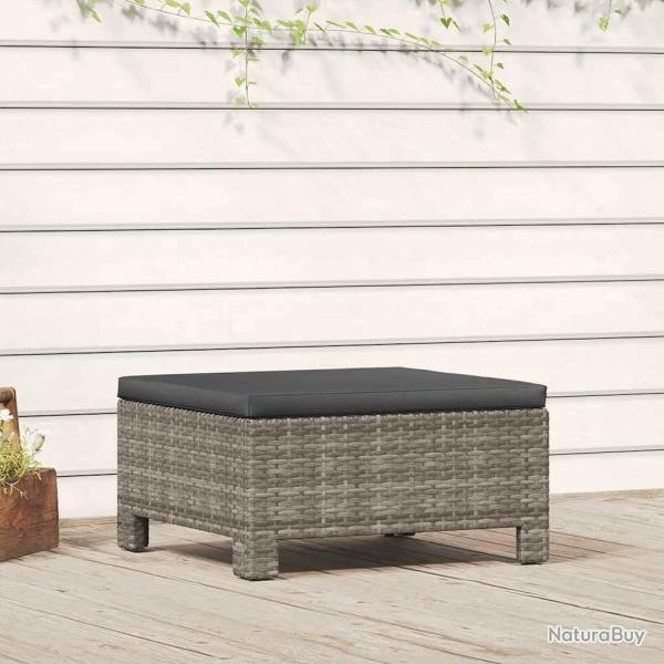 Repose-pied de jardin avec coussin Gris Rsine tresse alsavelo