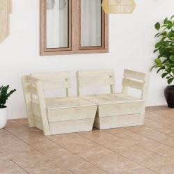 Canapé palette à 2 places de jardin Bois d'épicéa imprégné alsavelo