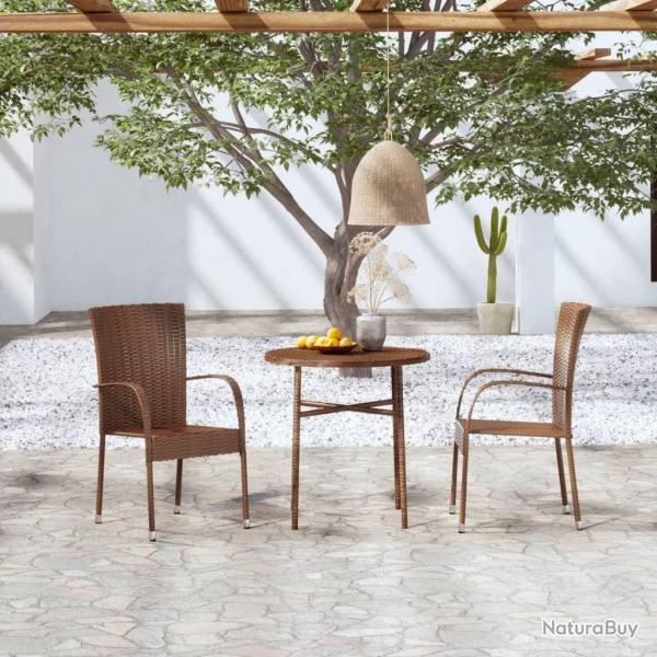 Ensemble  manger de jardin 3pcs Rsine tresse Marron alsavelo