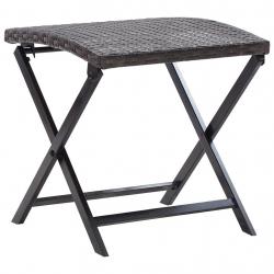 Tabouret pliable Résine tressée Marron alsavelo