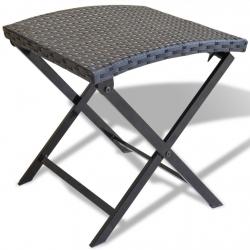 Tabouret pliable Résine tressée Noir alsavelo