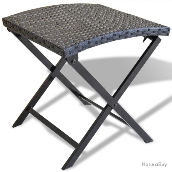 Tabouret pliable Rsine tresse Noir alsavelo
