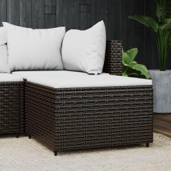 Repose-pied de jardin avec coussin marron résine tressée alsavelo