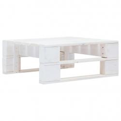 Repose-pied palette de jardin bois blanc alsavelo