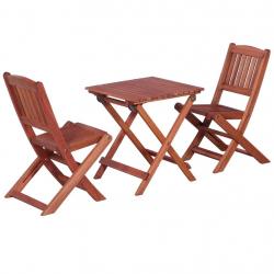 bistro 3 pcs pour enfants Bois d'eucalyptus solide alsavelo