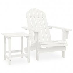 Chaise de jardin Adirondack avec table Bois de sapin Blanc alsavelo