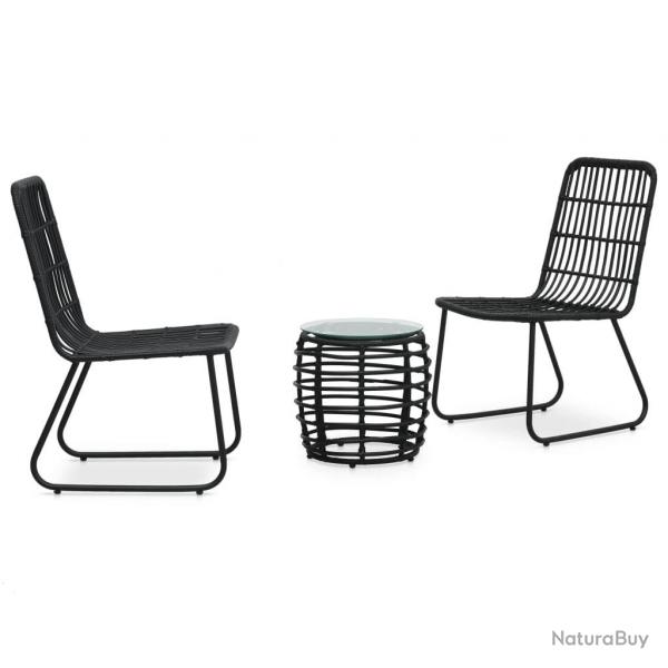 bistro 3 pcs Rsine tresse Noir alsavelo