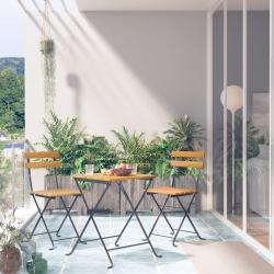 Mobilier de bistro pliable 3 pcs Bois d'acacia solide alsavelo