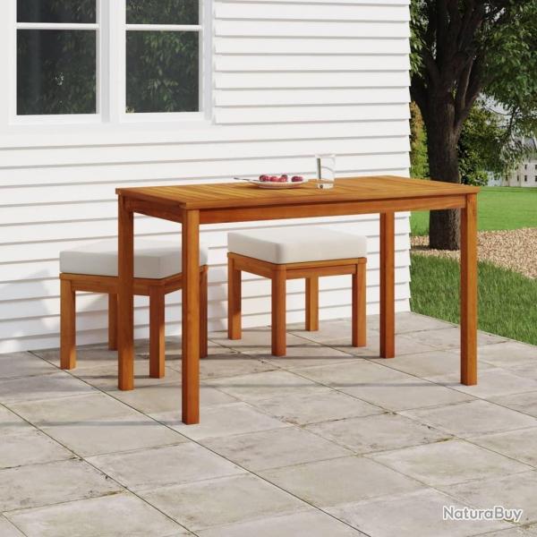 Ensemble  manger de jardin 3 pcs et coussins Acacia solide alsavelo