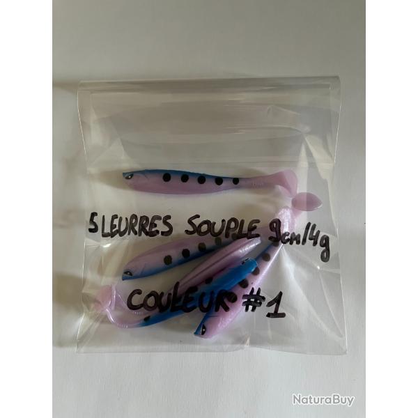 5 Leurres souple 9cm/4g couleur #1