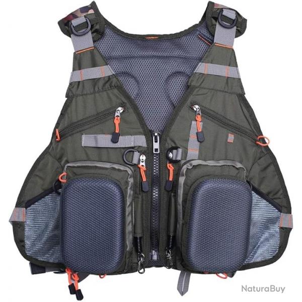 Gilet de Pche Rglable Taille Unique Adapt  Diffrents Types de Pche Mouche Truite