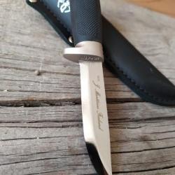 Couteau de chasse Marttiini Made in Finland Manche en Kraton avec Etui en Cuir 4975p10j