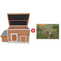 Poulailler 6 poules Hefa toit plastique + Enclos