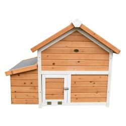 Poulailler bois 3 poules Confort toit plastique 112 x 77 x 92 cm