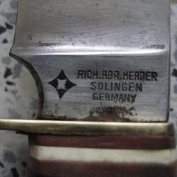 Couteau Vintage Outdoor A.HERBER SOLINGEN Allemagne