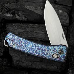 Couteau WE Knife Nightblade Blue Manche Titane Lame Acier CPM 20CV Crossbar Lock Clip IKBS WE220464