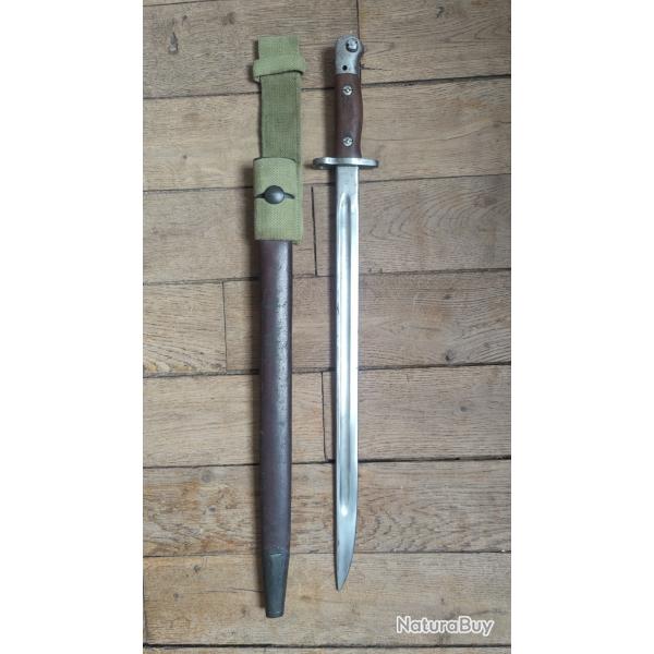Baonnette pat-1907 Lithgow 1942. Fourreau "mangrovite 43" Australie...