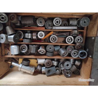 Lot D’Outils Anciens – Pour Fabrication De Cartouches De Chasse – Occasion, Bon État