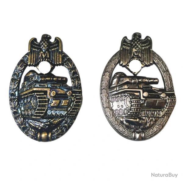 Insigne d'Assaut de Char Allemand WW2 Panzerkampfabzeichen - Reproduction Bronze et Argent Argent