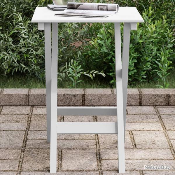 Table d'appoint pliable blanc bois de peuplier massif alsavelo