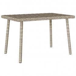 Table basse de jardin rectangulaire gris clair résine tressée alsavelo