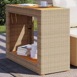 Table d'appoint de jardin dessus en bois beige 100x40x75 cm alsavelo