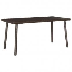 Table basse de jardin rectangulaire marron 40x40x37 cm rotin alsavelo