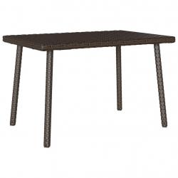 Table basse de jardin rectangulaire marron 60x40x37 cm rotin alsavelo