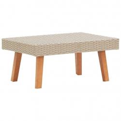 Table basse de jardin Résine tressée Beige alsavelo
