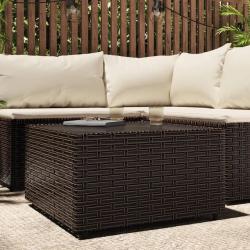 Table basse de jardin carré marron 50x50x30 cm résine tressée alsavelo
