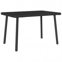 Table basse de jardin rectangulaire noir 60x40x37 cm rotin alsavelo
