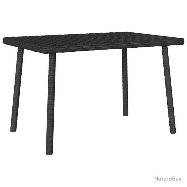 Table basse de jardin rectangulaire noir 60x40x37 cm rotin alsavelo