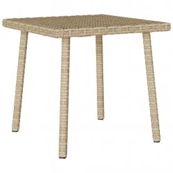 Table basse de jardin rectangulaire beige 40x40x37 cm rotin alsavelo