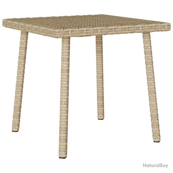 Table basse de jardin rectangulaire beige 40x40x37 cm rotin alsavelo