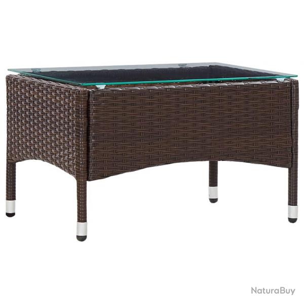 Table basse Marron 60x40x36 cm Rsine tresse alsavelo