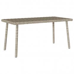 Table basse de jardin rectangulaire gris clair résine tressée alsavelo
