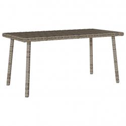 Table basse de jardin rectangulaire gris 80x40x37 cm rotin alsavelo