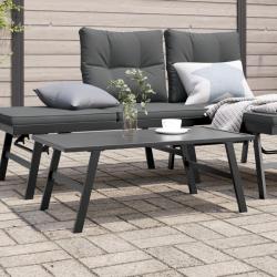 Table basse de jardin noir 90x45x35 cm acier enduit de poudre alsavelo