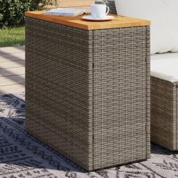 Table d'appoint de jardin dessus en bois gris 58x27,5x55 cm alsavelo