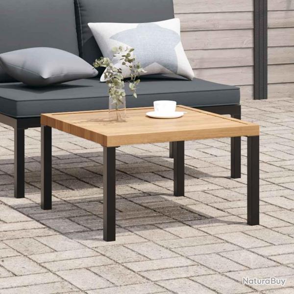 Table basse de jardin noir 65x65x40 cm aluminium alsavelo