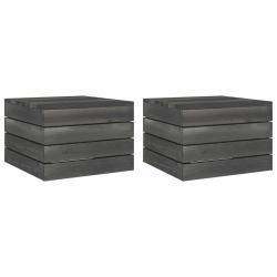 Tables palette de jardin 2 pcs Bois de pin massif Gris foncé alsavelo