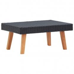 Table basse de jardin Résine tressée Noir alsavelo