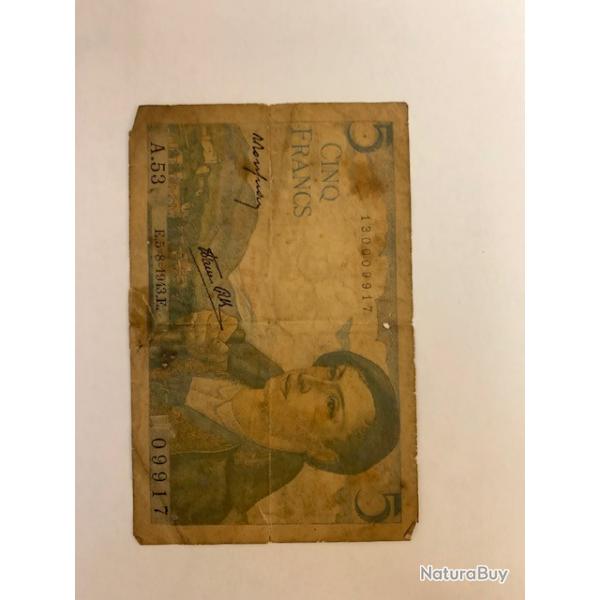 Billet ancien Franc