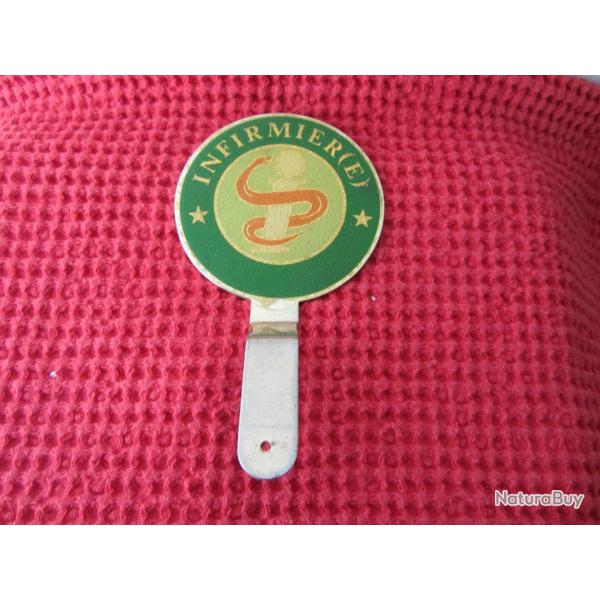 Plaque Infirmier(e) inox dor 1980